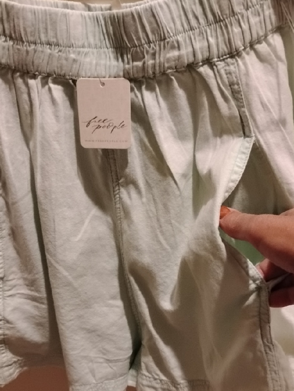 NWT Free People Light Mint Elastic-Waist Shorts - Picture 3 of 10